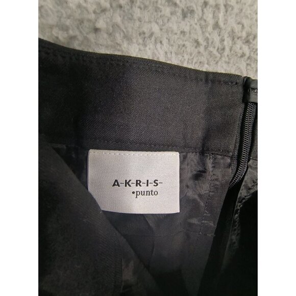 Akris Punto Wool Blend Knee Length A-line Midi Skirt Black Womens Size US Sz 6 - Picture 8 of 11